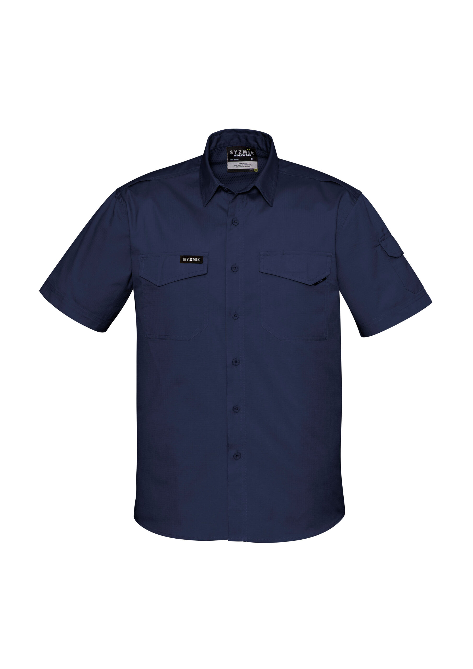 Mens Rugged Cooling Short Sleeve Shirt Navy