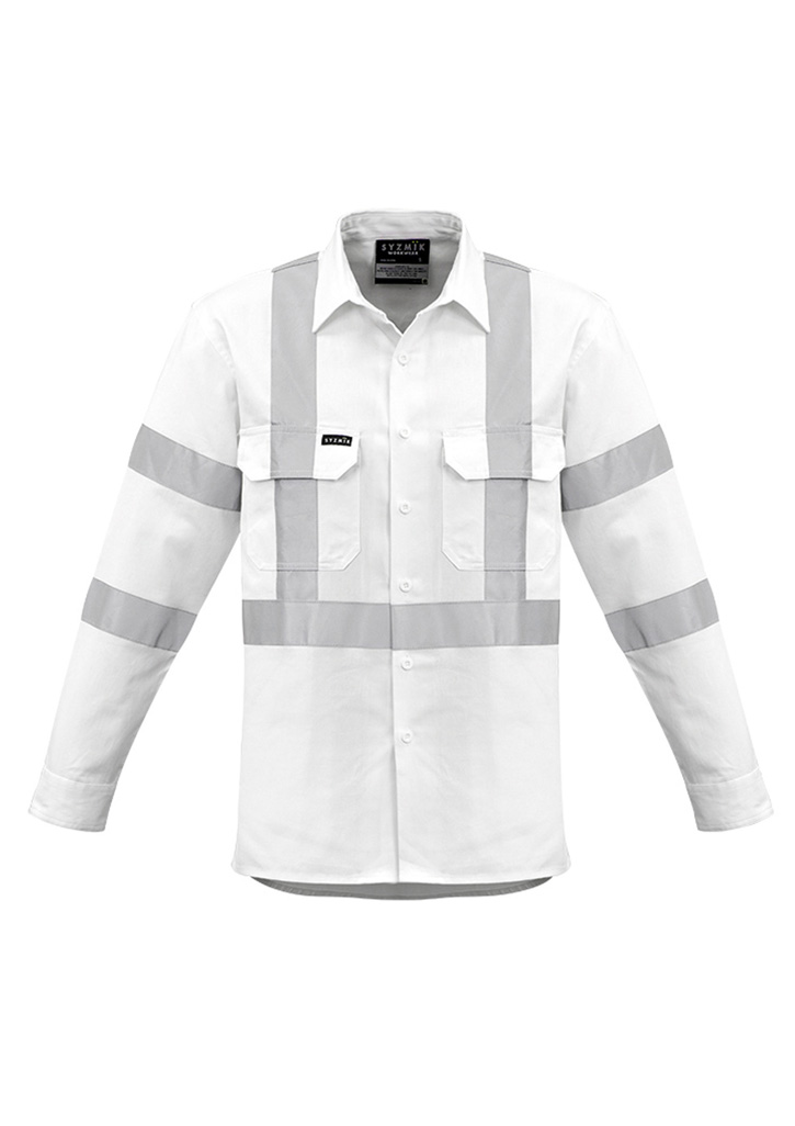 Mens Bio Motion X Back Taped Long Sleeve Shirt White