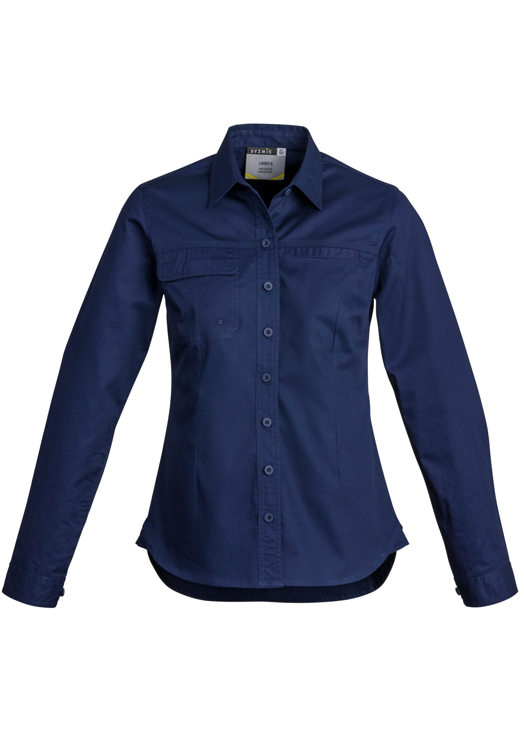 Womens Lightweight Tradie Long Sleeve Shirt Blue